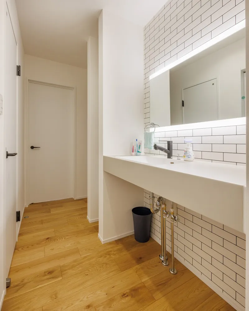 【全館空調で冬も快適な洗面所】